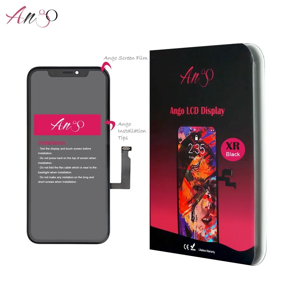 Angoo LCD screen module for iPhone XR Black