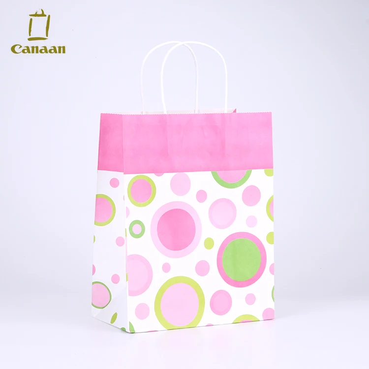 OEM Wholesale Custom logo printed Durable kraft paper bag with handle