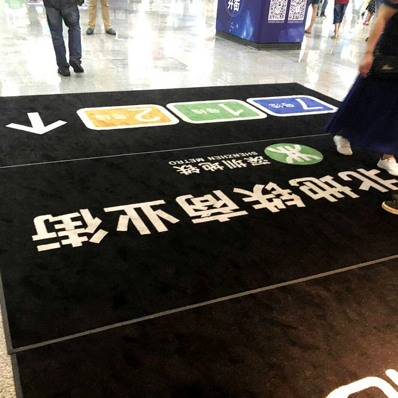 Custom printed pvc floor mat mall front door logo floor mat
