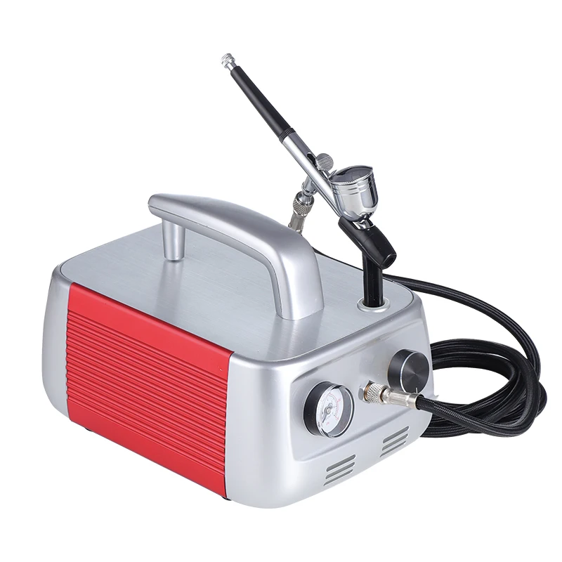 Бесшумная автоматическая остановка профессиональный косметический макияж хобби компрессор аэрограф комплект с компрессорами для рисования