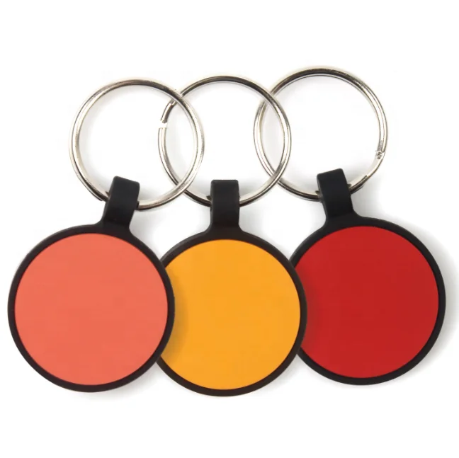 Personalized Circle Round Shape Dog Pet Name ID Tag Blank Silicone Name Identify Rubber Tags