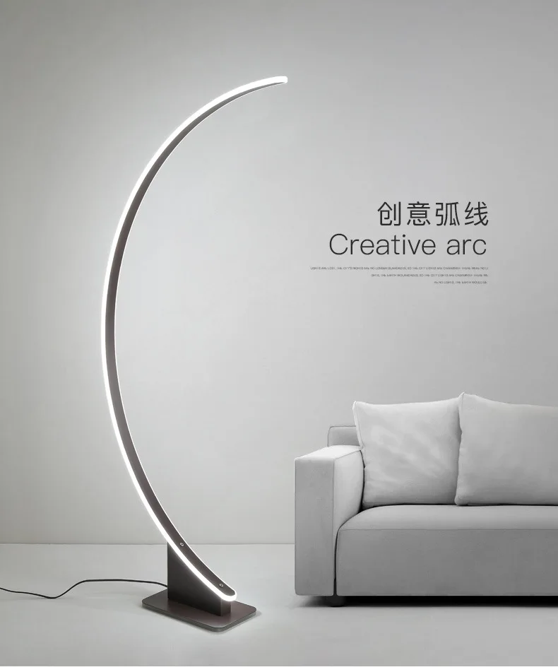 black modern lighting foscarini rgb led designer brass floor lamp curve gold minimal lamp led stand light