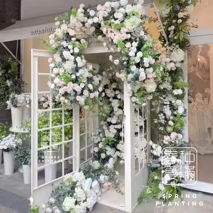 Retro White Phone Booth   Wedding Decor  Wedding Props White Telephone Booth with Artificial Flower