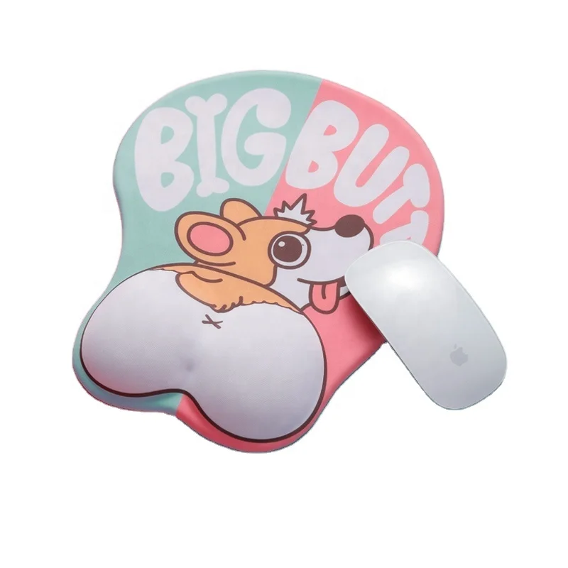 3D Animal Mouse Pad Cute Pattern Mousepad Made from Silica Gel with Comfort Surface Non-Slip PU/Rubber Base