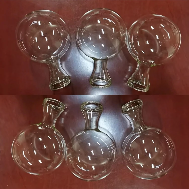 8cm 80mm clear transparent glass christmas ball with long neck