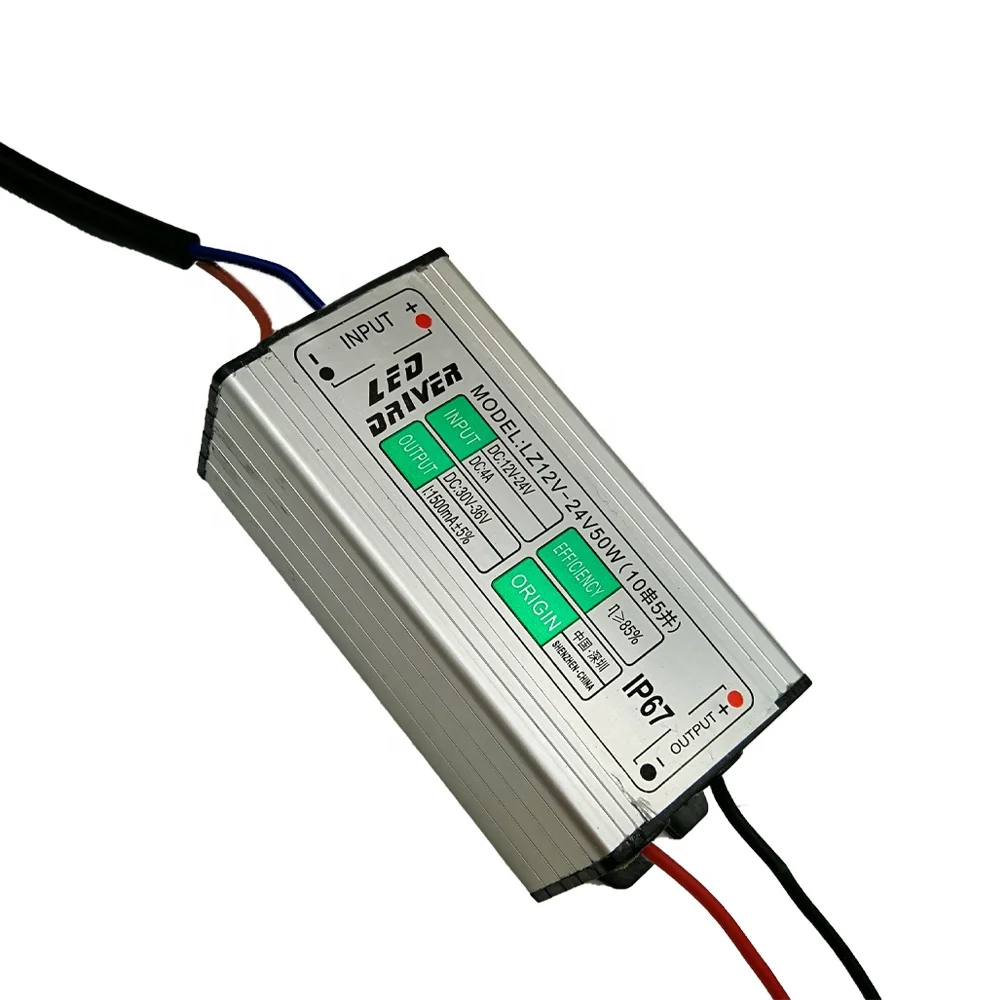 Constant current 50W 1500mA boost led driver 12-24vdc input for solar lamp