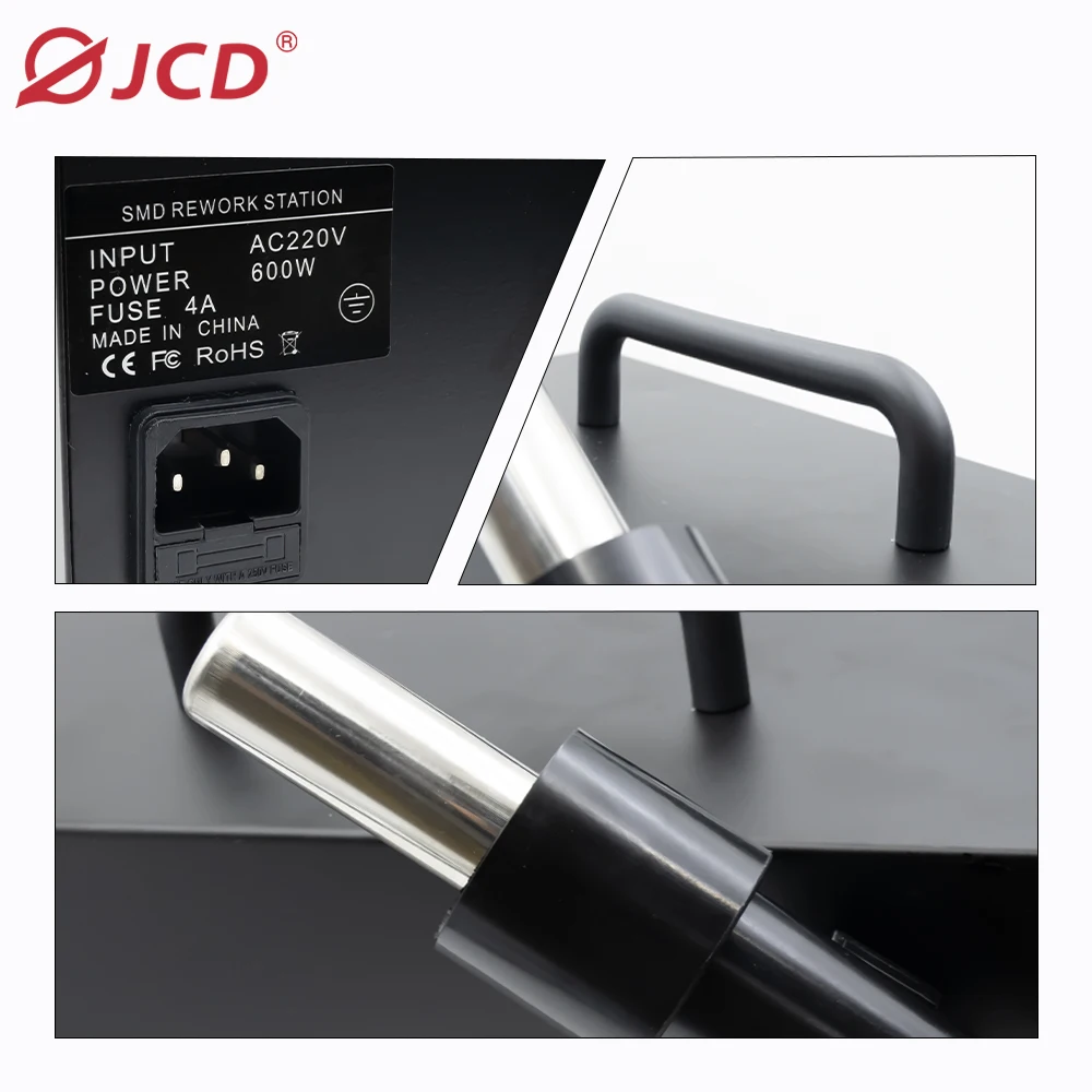 JCD 857D Soldering Station Rework Station Hot Air Gun Welding Repair Soldering Iron Tools 2 in 1 LED Digital Station 600w Engine