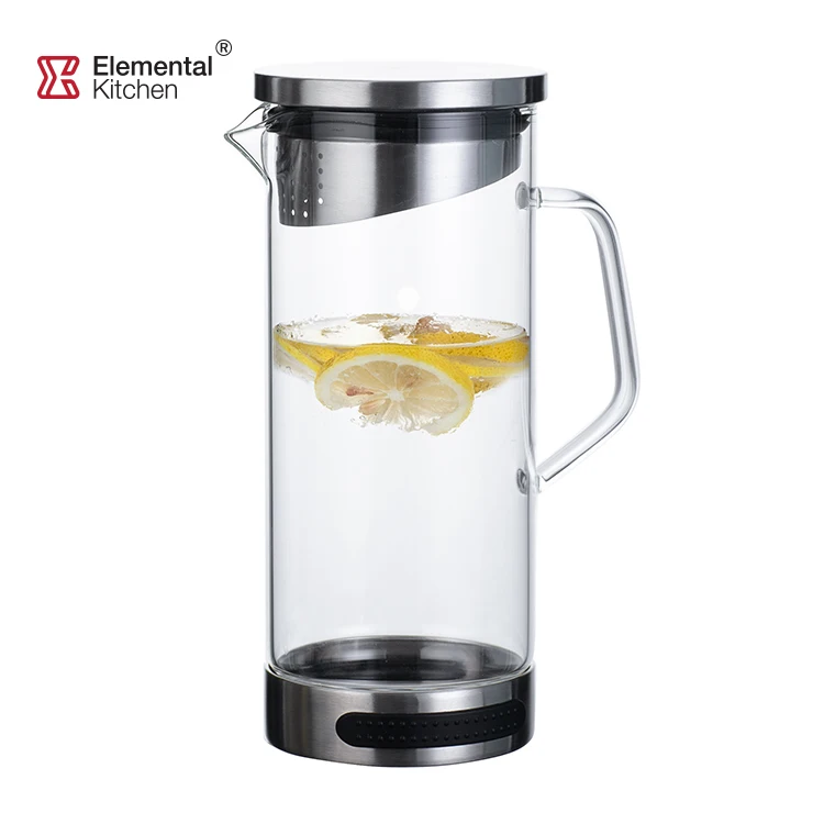 Leakproof shatterproof glass Patented Water, Juice, and Beverage Airtight Pitcher Carafe,Iced Tea Pitcher
