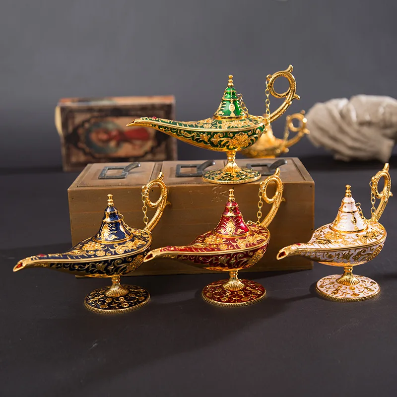 Metal Crafts Aladdin Magic Lamp Decoration Hollow Creative Retro Wishing Lamp