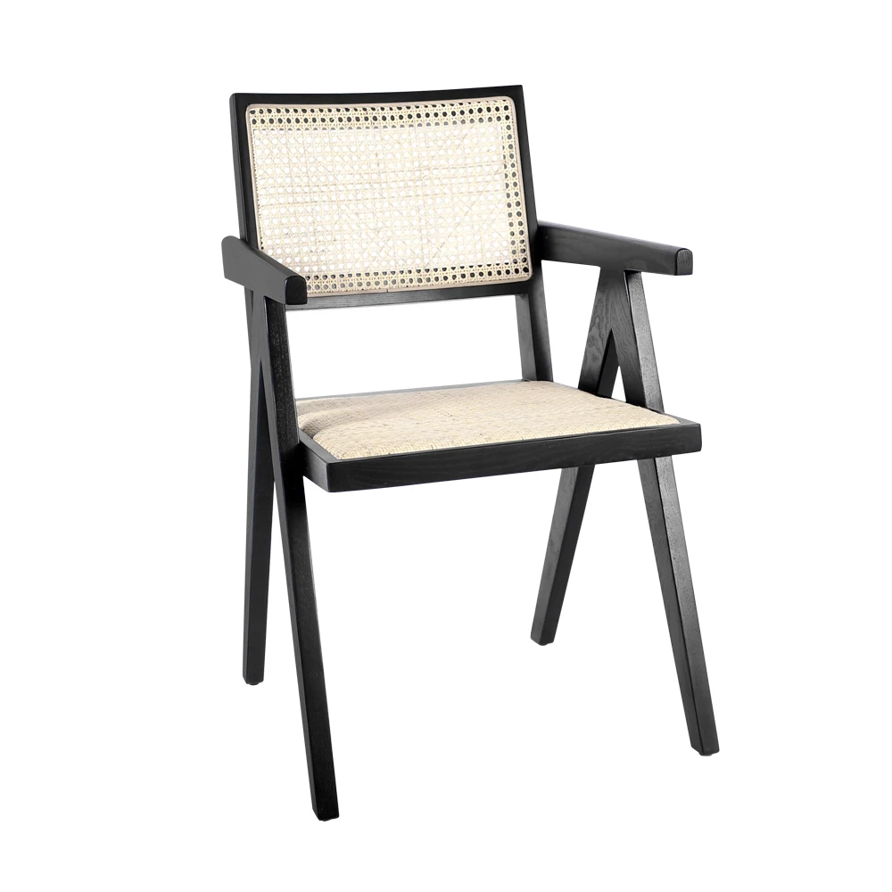 Walnut Solid Wood Dining Chair Nordic Style Cafe Shop Furniture Woven Modern Rope Chair