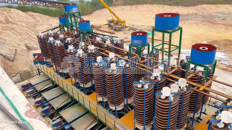 Gold panning equipment machine fiberglass gravity spiral chute spiral separator concentrator for sand placer alluvial gold China