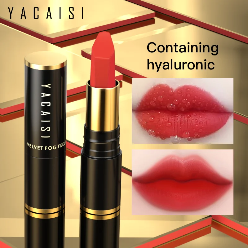 YACAISI Makeup Lipstick Wholesale Cruelty Free Lasting Silky Non-sticky Cup Velvet Matte Creamy Lip Gloss Stick Lipstick Set