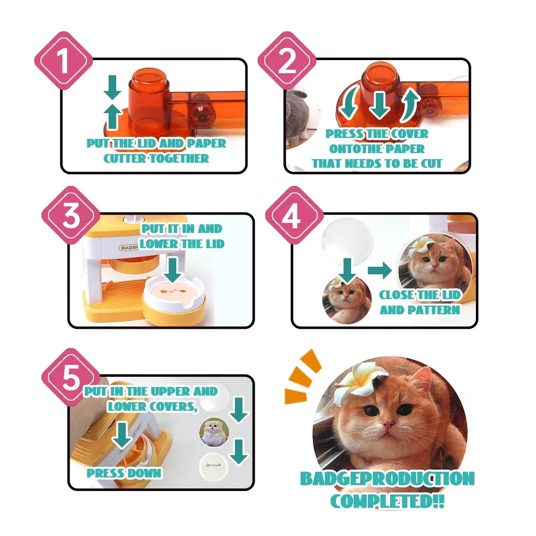 Spot tinplate badge machine, badge machine, multi size equipment, card press machine, DIY bar production Machine Toy Girl