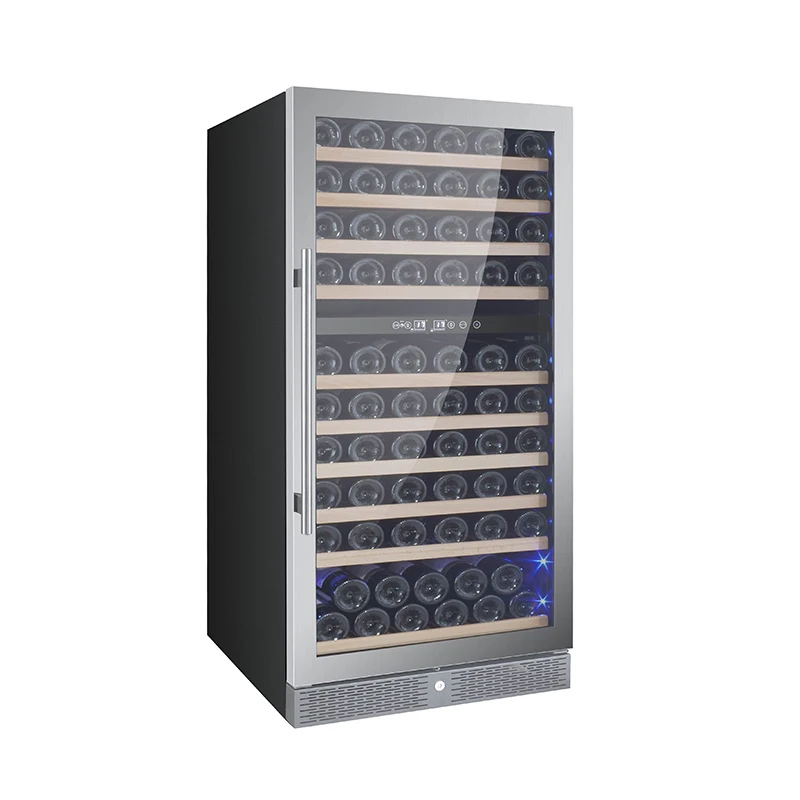 Bacchus Wine Refrigerator Bottles Wooden Shelves for Wine Compressor Dual Zone Wine Cooler Beverage Refrigerator ODM