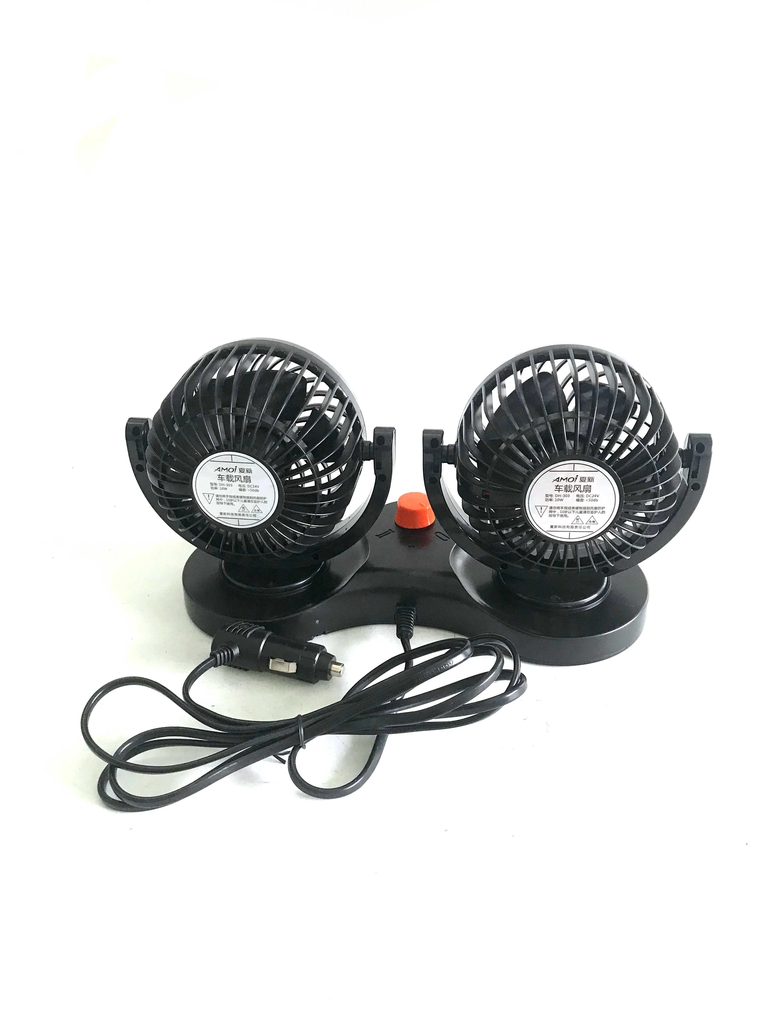 
DC12V/24V 4inch universal Double Head Fan for Car 360Degree Rotating Air Cooling Fan Low Noise Summer Car Air cooling Fan 