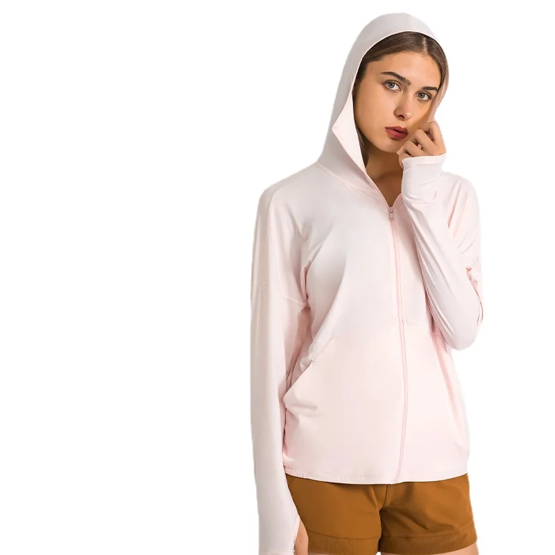 2022 Summer New Sports and Leisure Outdoor Mountaineering Hooded Ice Silk Ultra-thin Sun Protection Clothing Women Jacket Coat