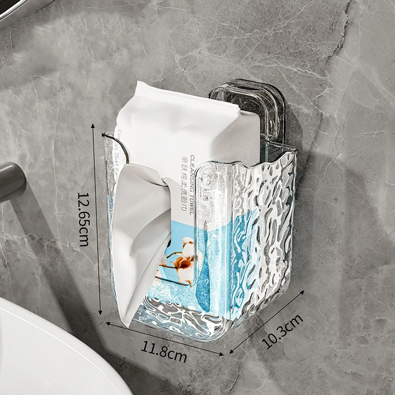 Wall-Mounted transparent tissue box Refillable Wipes Container Box Clear Tissue Wipes Dispenser, Wet Wipes Dispenser Storage Box