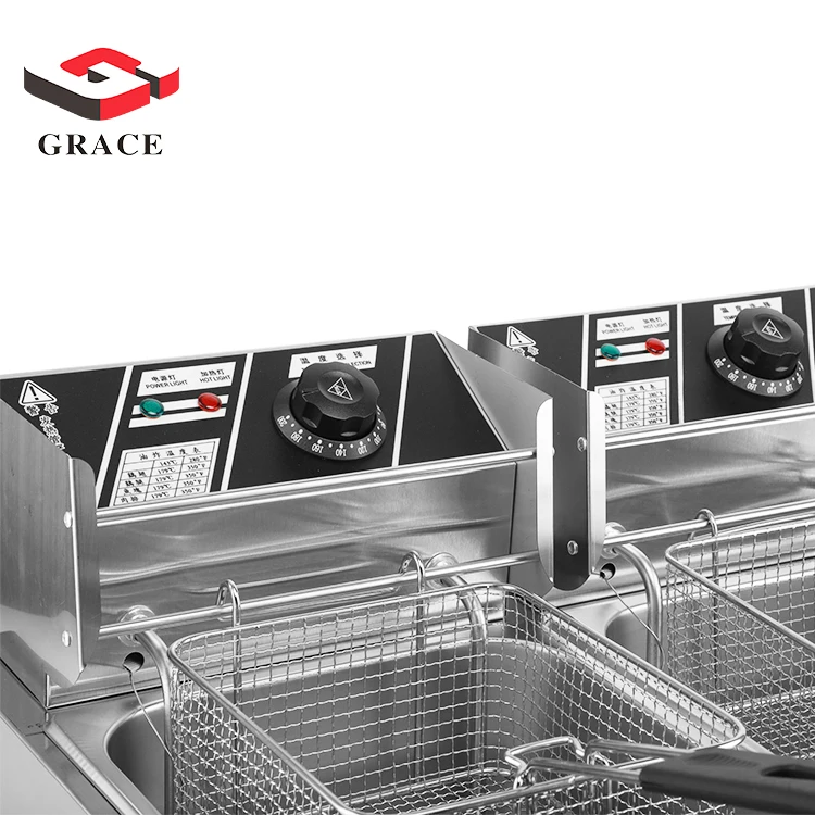 Wholesale Factory Price 5.5L+5.5L Countertop Industrial Easy Operating Home use Temperature Control Safety Electric Deep Fryer