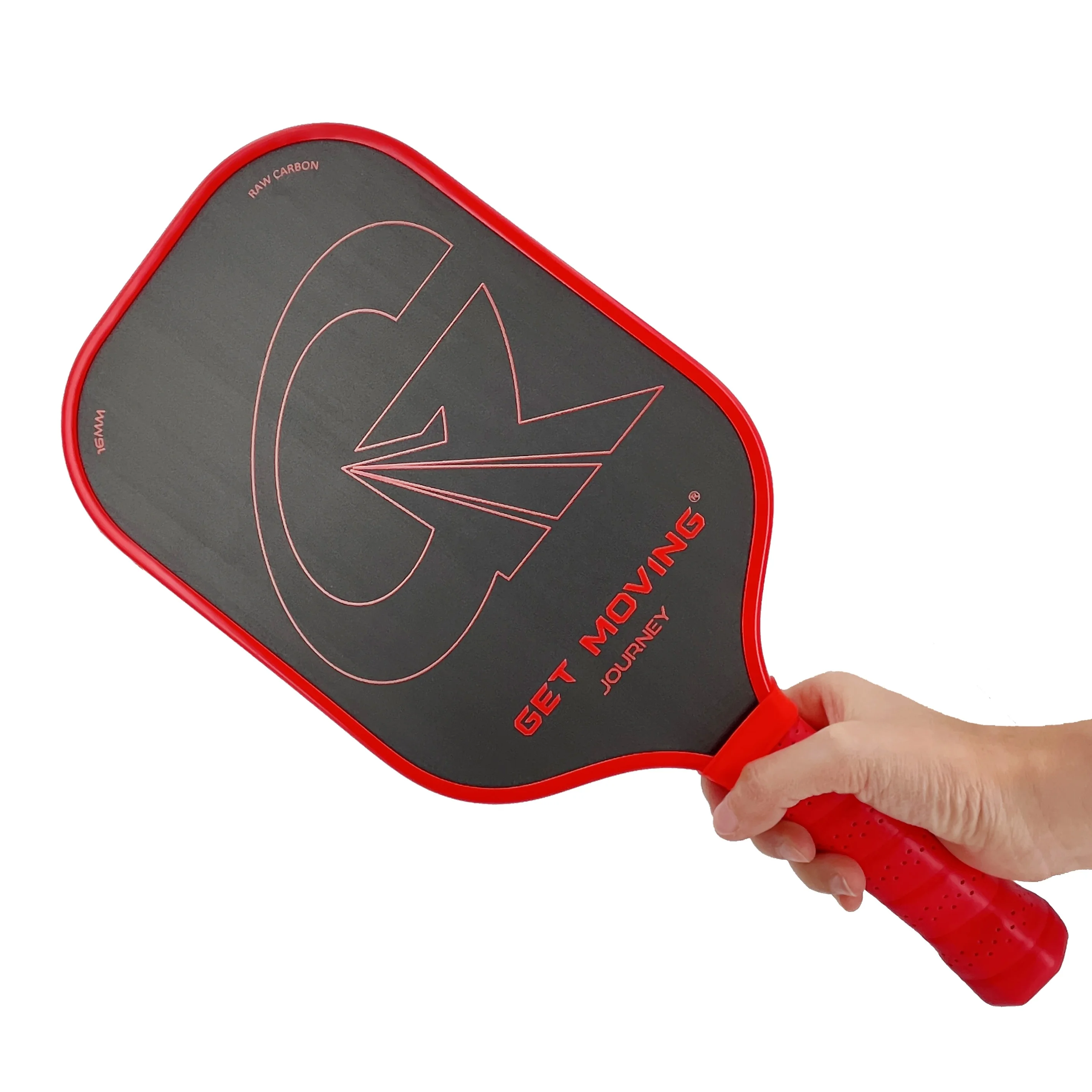 Lansda 16Mm T700 Carbon Fiber Pickleball Paddle Red Edge Guard Rough Surface and Paddles Cover Wholesale from China