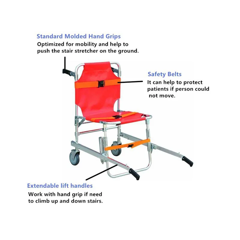 Ambulance Loading Manual Stair Chair Emergency Evacuation Stair Stretcher Trolley For Rescue