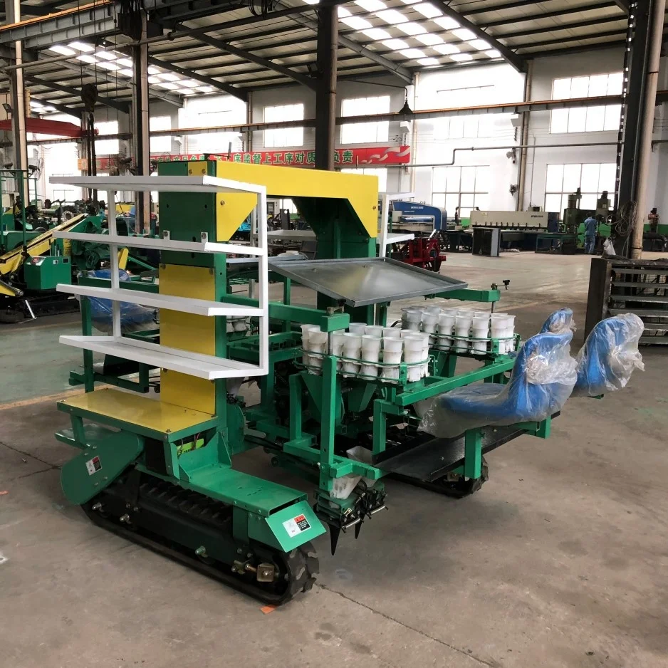 automatic 2ZBLZ-4 crawler 4 rows vegetable seedling transplanter bacco planting machine potato electric seedling transplanter