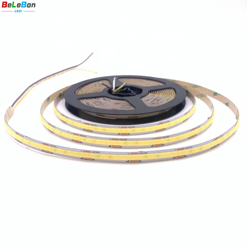 DC 12V 24V 5mm 8mm 10mm width cob CCT 2700K to 6500K dual tunable white color flexible cob led strip light