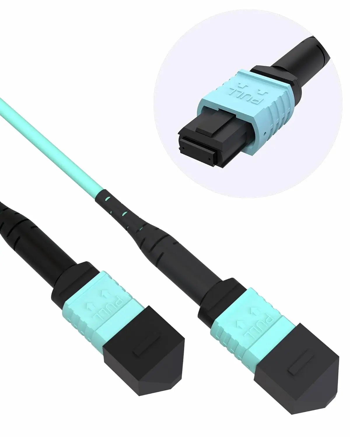 12 Fibers MPO Fiber Patch Cable, OM3 MPO Fiber Cable, 40G Multimode Type B LSZH MTP Compatible for HPC Clusters -30FT(9M)
