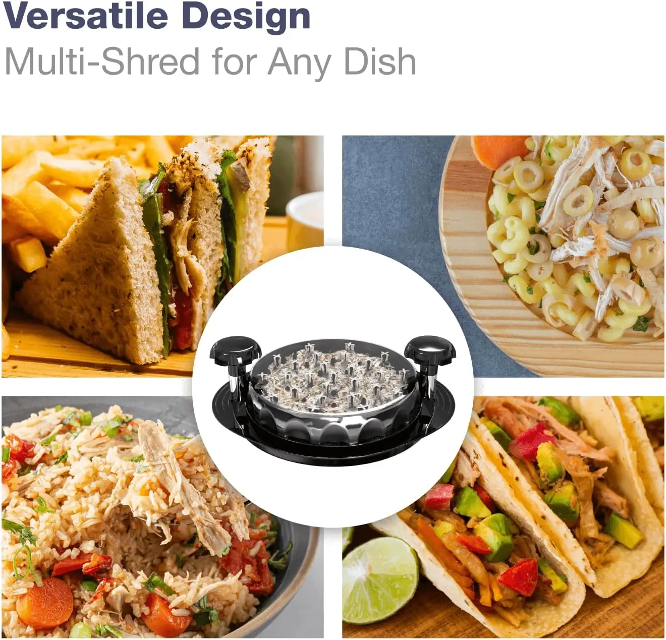 2024 Kitchen Chicken Shredder Large Chicken Breast Shredder Tool Twist Meat Shredder Machine with Handle for Pork Beef