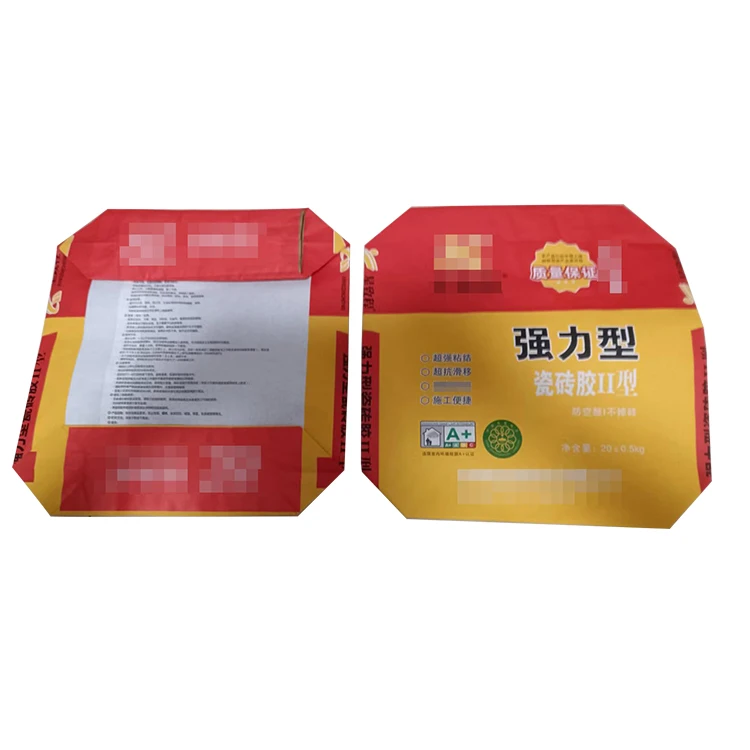 China Factory Good Quality New Customized Disposable 20kg Motar Kraft Paper Valve Pocket Sacks