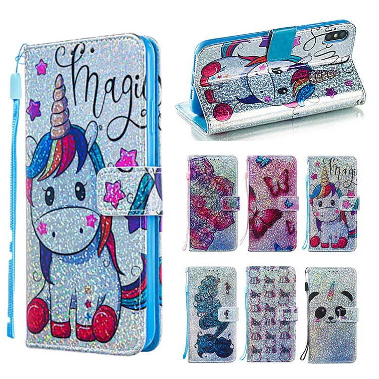 Glitter Wallet PU Leather Flip Cover Phone Case for iPhone 12 11 11Pro max xr xs max