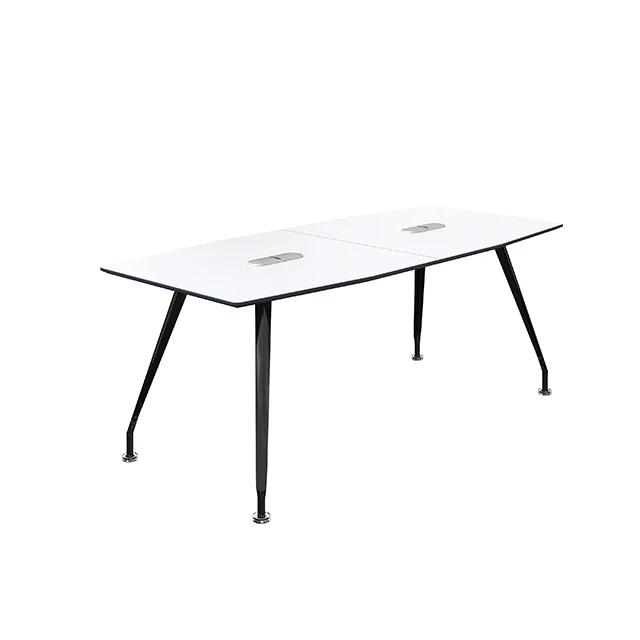
Melamine Office Funrniture Modern Room Conference Table Desk With Chromed Finish 