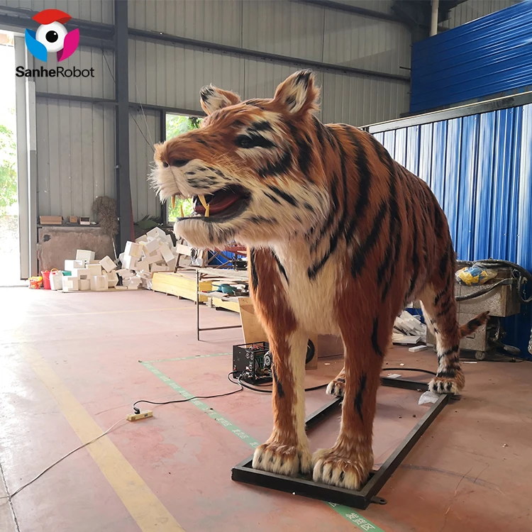SH-RA005 Amusement Park Life Size Animatronic Tiger Model Life Size Realistic Animatronic Simulation Big Size Tiger For Sale