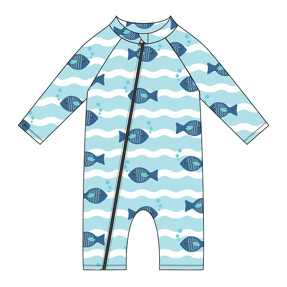 FIELD BALANCE Custom Print Romper Set Baby Clothes Toddler Boy Infant One Piece Pajamas With Zipper