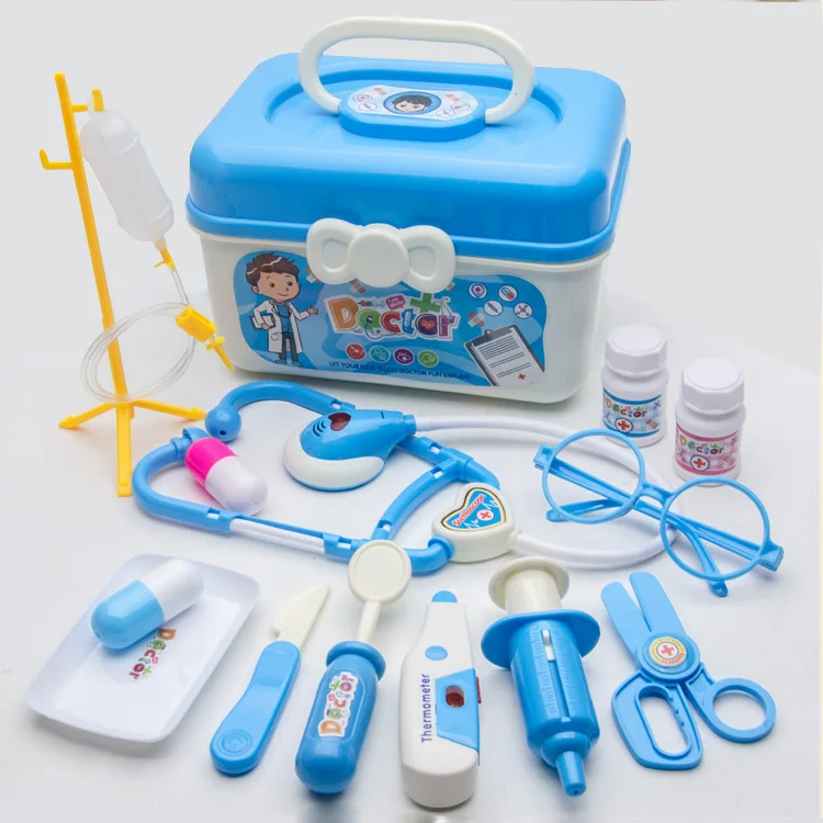 2021 Amazon 14 предметов с аппликацией в виде, игры, Детский Набор доктора игрушка, со стетоскопом свет IC мальчик и девочка образования