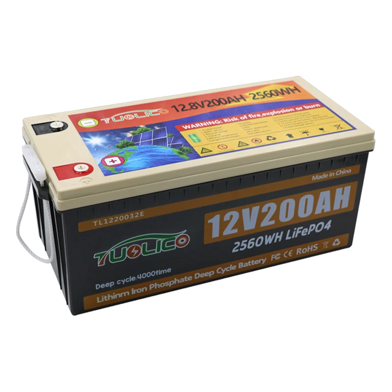 12v 200ah Rechargeable Deep Cycle Gel Battery Pack 12 volt Lifepo4 Battery Built-in Bms 4000+ Cycles For Rv Solar Marine