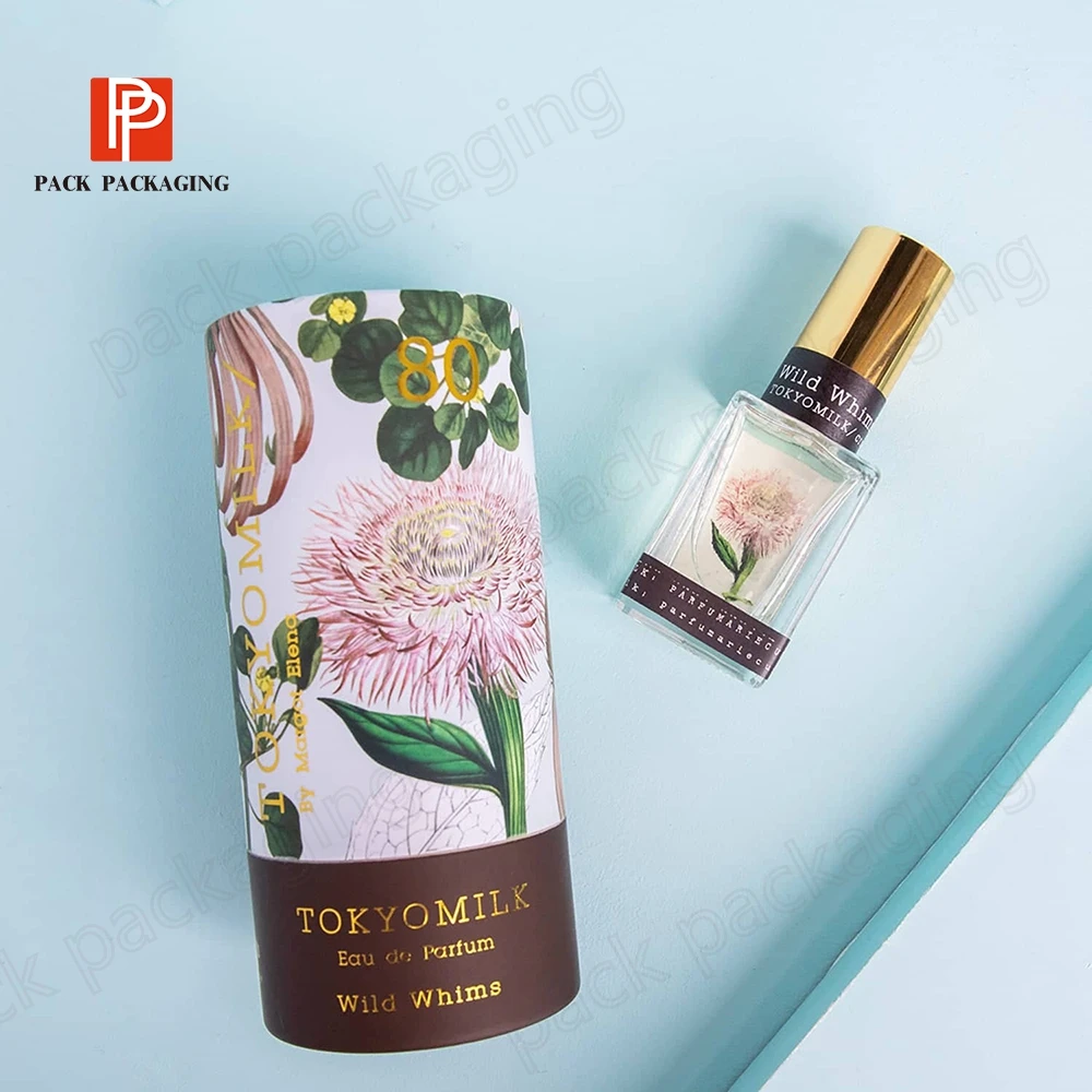 custom lotion Perfume essential oil child proof box round printing packaging tubes cosmetics lotion bottles paper caraft tube