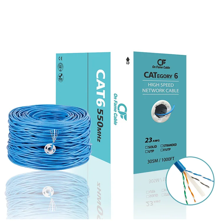 Changbao 4 pair 23AWG 1000ft 305meter Lan Internet Ethernet Copa Cat6 Rj45 Network Cable UTP Cat6e