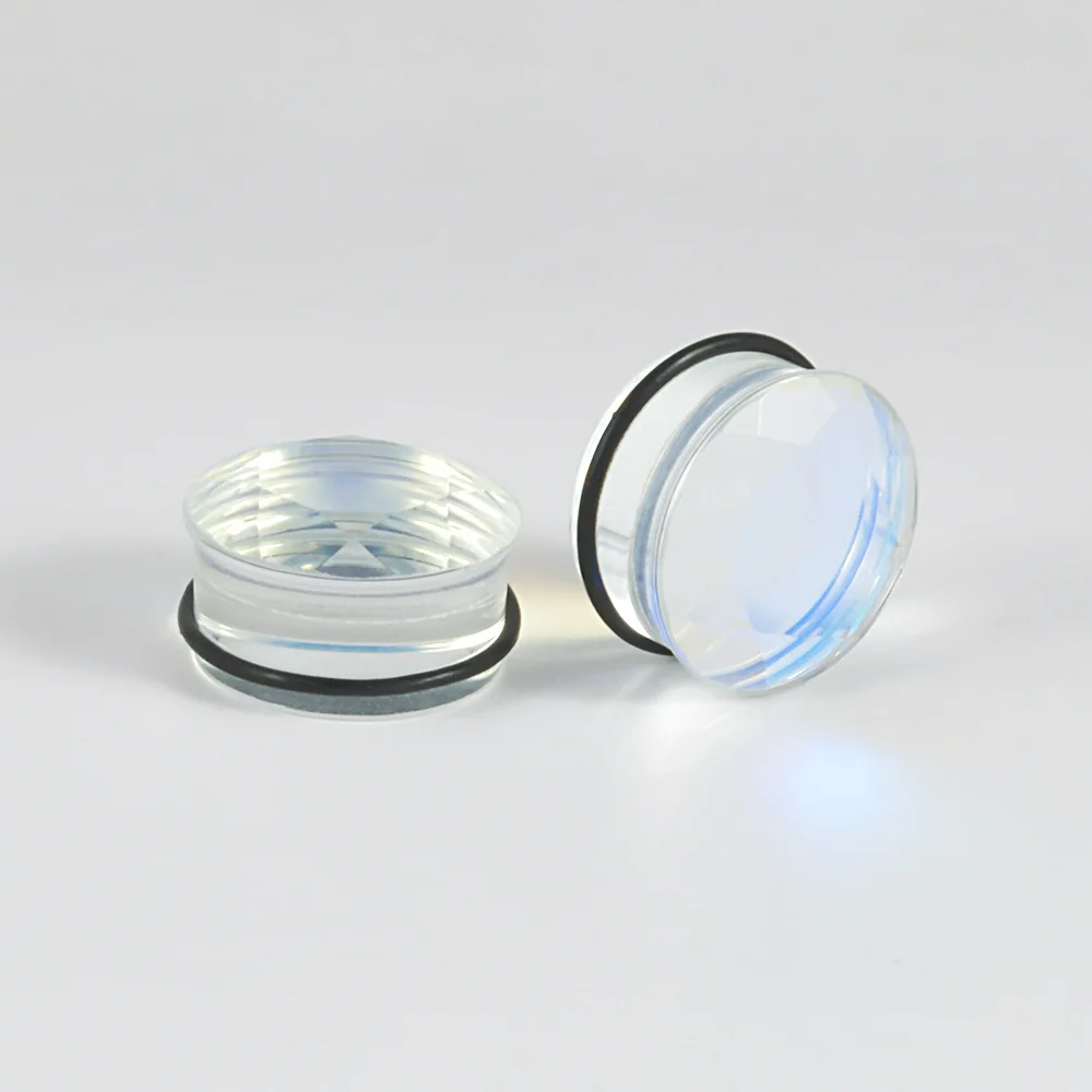 NUORO Single AB Color Mushroom Flare Plugs Tunnels Ear Lobe Stretching Piercing 6-25MM Glass Ear Gauges