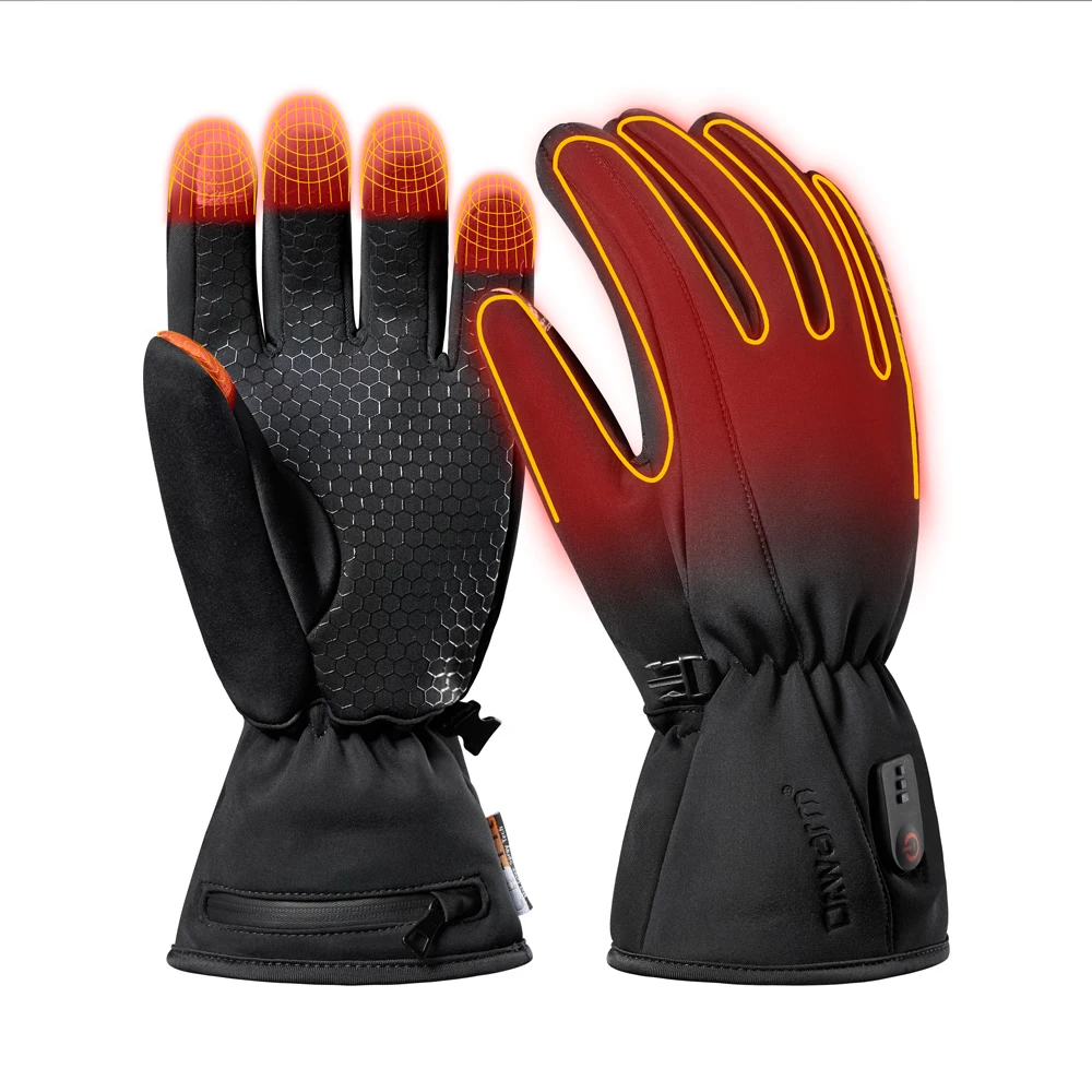 Winter Rechargeable Electric Heated Gloves Touch Screen Outdoor Sport Heated Ski Gloves