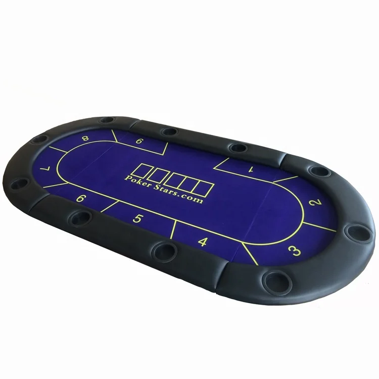 professional casino 2-foldable oval poker table top with standard plastic cup holders