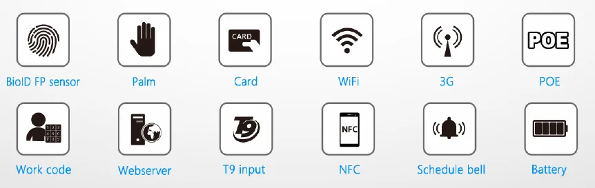 GT800 Free Software Biometric Fingerprint And Palm Recognition Time Attendance Machine With CE Certificate