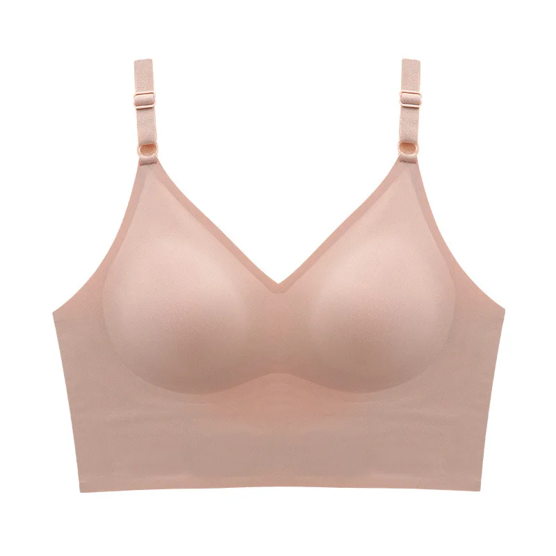 U-shaped beautiful back bra no wire bra one-piece thin big breasts small breasts large size Sexy Thin straps Backless