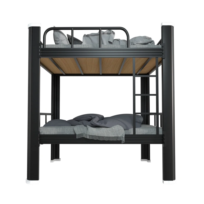 New design apartment metal adult loft bunk bed for Teen & Adults Metal Bunk Bed Twin Over Full Size with Removable Stair