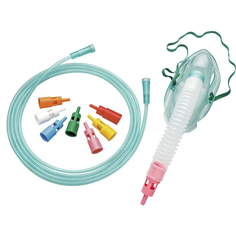 China Hot Sale Different Sizes Oxygen Venturi Mask Kit Breathing Adjustable Venturi Mask