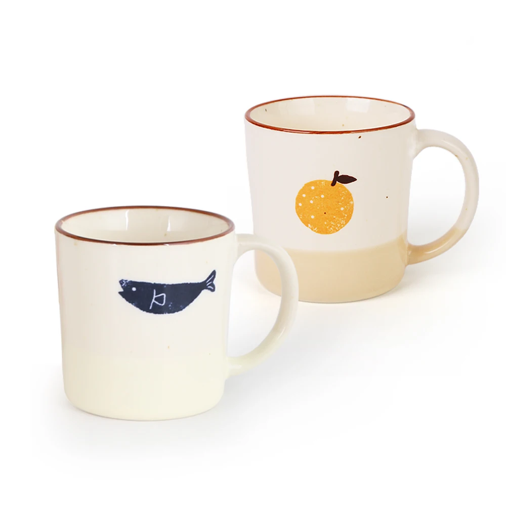 Life-Word European style customized Ceramic Fashion Ceramic Sublimation Camp Coffee fruits food Mug