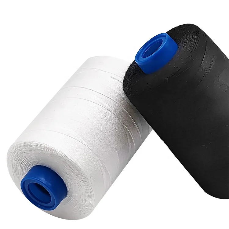 18 лет фабричное шитье нитью 60/2 5000 м черно-белая швейная нить 100% OEM нить Polyest