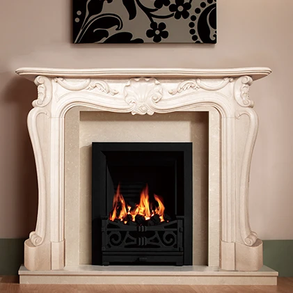 Каменный камин, электрический нагреватель воды, камин