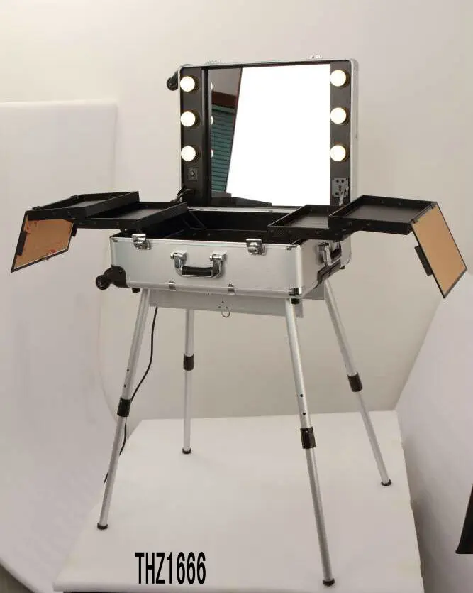 luxury aluminum rolling makeup case with lights makeup case with light and stand From Manufacturer Winx Foshan,Guangdong,China