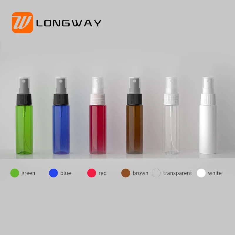 Wholesale PET Logo Printed 30ml Plastic Hair Mist Spray Pump Bottle with Cap for Perfume Cosmetic Packaging 1oz 30 ml