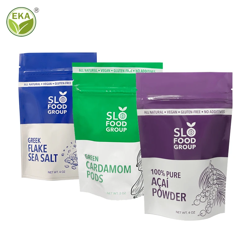 Custom Resealable Standing Pouch Food Packaging Aluminium Zipper Pouch Ziplock Bag For Seeds